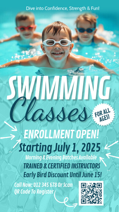 Copy of Swimming lesson,swimming classes,event | PosterMyWall
