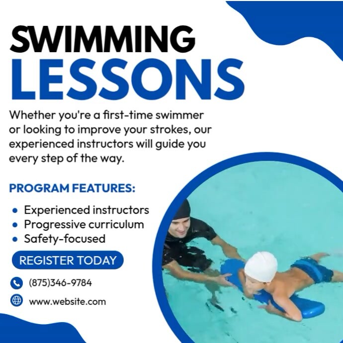 Swimming Lesson Ads Template | PosterMyWall