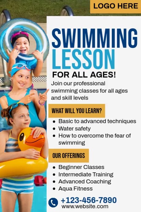 Swimming Lesson Template | PosterMyWall