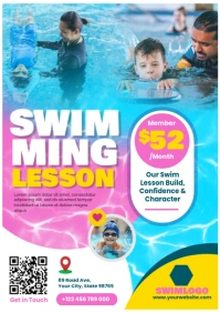 Swimming Lesson Flyer A4 template