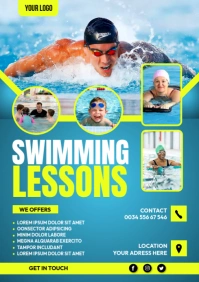 Swimming lesson poster A4 template