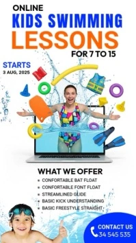 Online Kids Swimming Instagram Story template