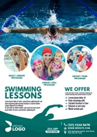 Swimming Lessons Ad A4 template