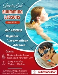 Swimming Lessons Ad Flyer (US Letter) template