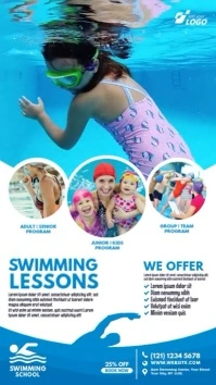Swimming Lessons Ad Template WhatsApp Status