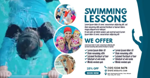 Swimming Lessons Facebook Post Template | PosterMyWall