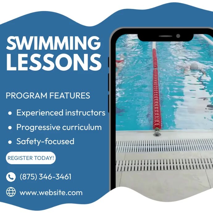 Swimming Lessons Ads Template | PosterMyWall