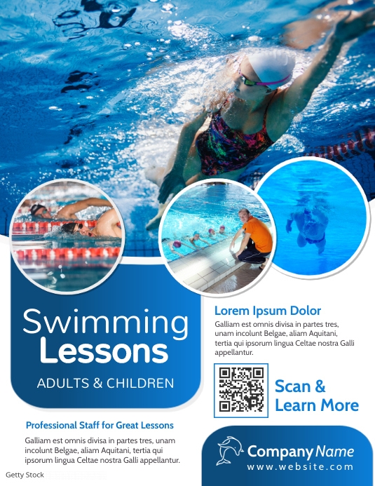swimming lessons advertisement flyer template PosterMyWall