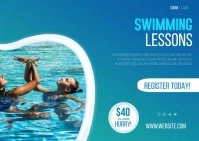 Swimming Lessons Postcard template