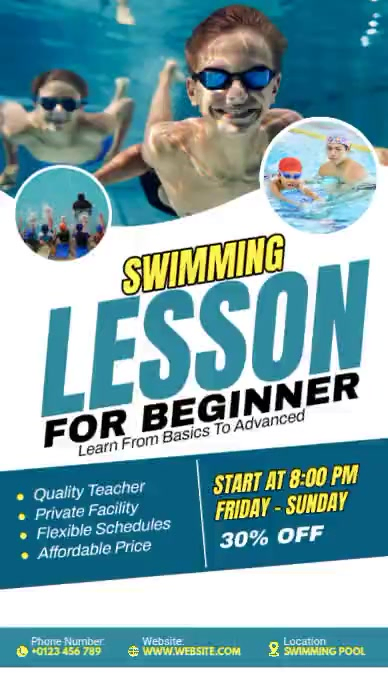 Swimming lessons Template | PosterMyWall