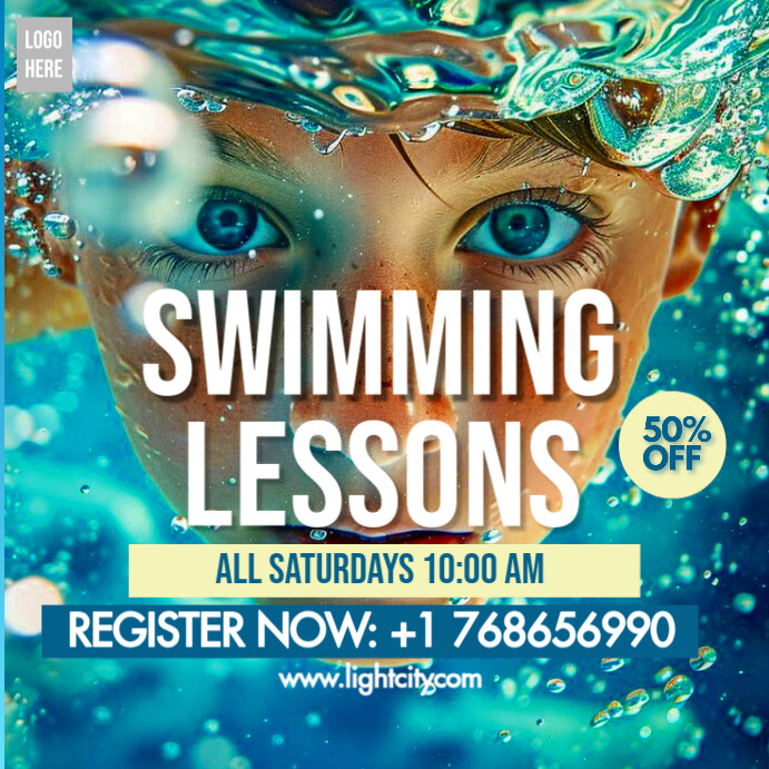 Copy of Swimming lessons | PosterMyWall