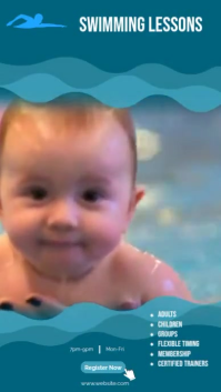 swimming lessons Digitalt display (9:16) template