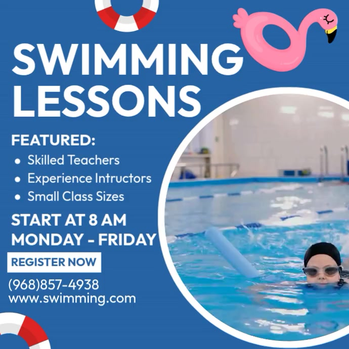 Swimming Lessons Template | PosterMyWall