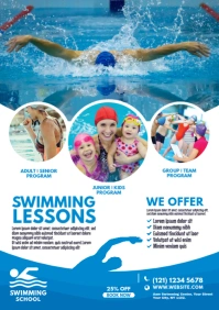Swimming Lessons Flyer A4 template