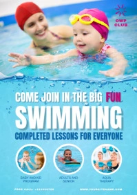Swimming Lessons Flyer Template A4
