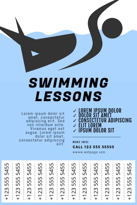 swimming lessons flyer template Poster