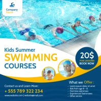 swimming lessons instagram post banner template