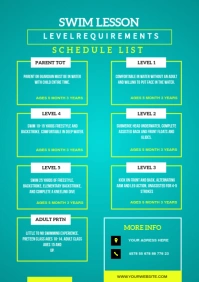 Swimming lessons poster A4 template