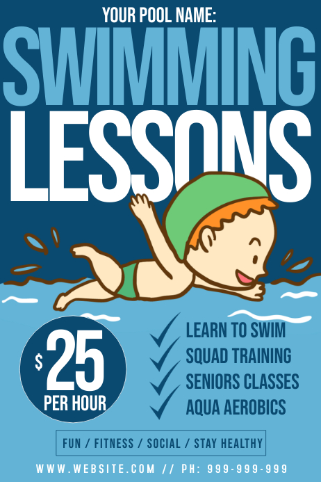 Copy of Swimming Lessons Poster | PosterMyWall
