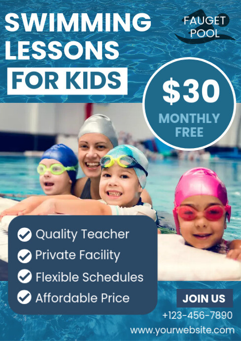 swimming lessons template | PosterMyWall
