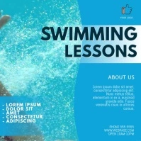Swimming Lessons Video Ad Template Kwadrat (1:1)