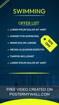 Swimming offers list Digitalanzeige (9:16) template