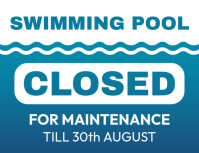 Bianco Swimming Pool Maintenance Notice Рекламная листовка Template