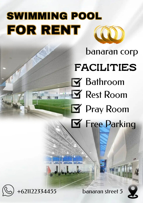 Pool Rent Poster SWIMMING POOL FOR RENT Template | PosterMyWall