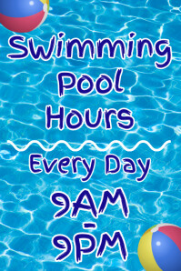 Blue Swimming Pool Rules Poster Template | PosterMyWall