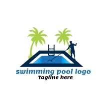 Form Pool Logo White Swimming Pool Logo Logos Template | PosterMyWall