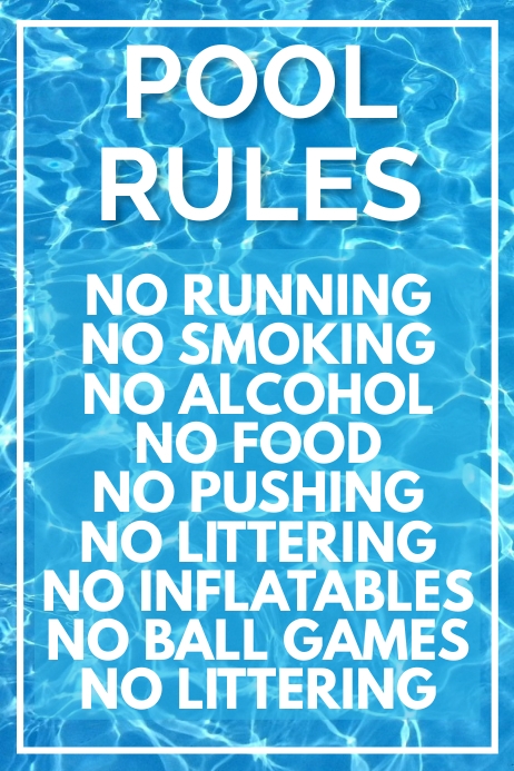 Swimming Pool Rules Safety Sign Poster Template | PosterMyWall