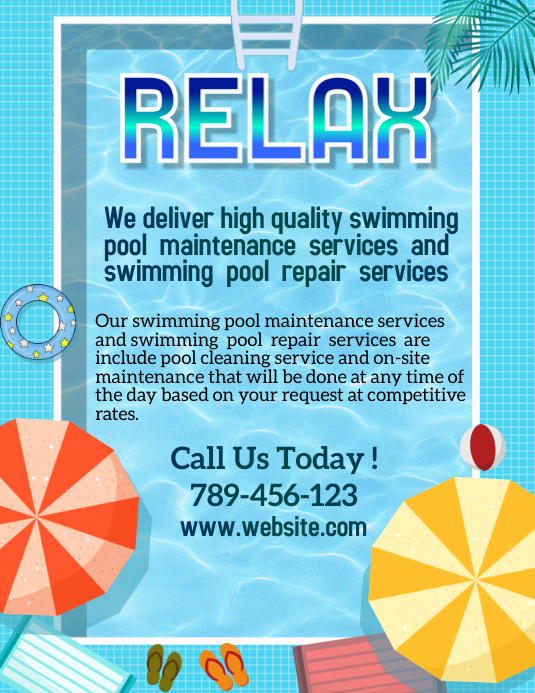 Swimming pool service Template PosterMyWall