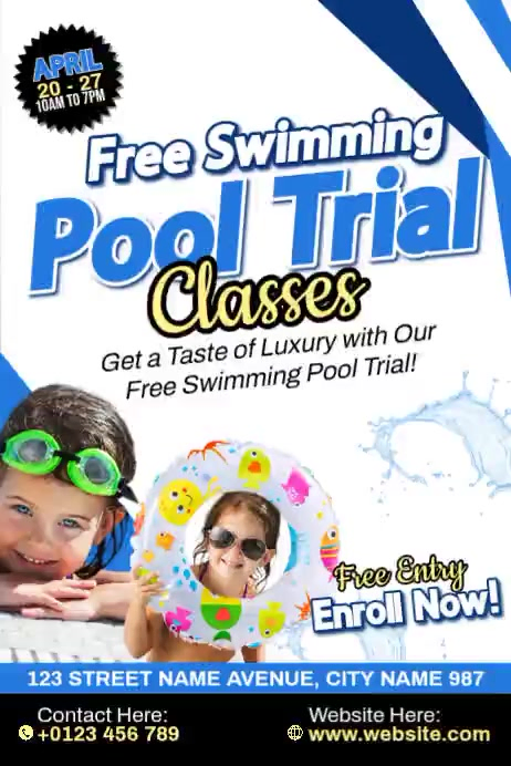 Swimming Pool Trial Posters Template | PosterMyWall
