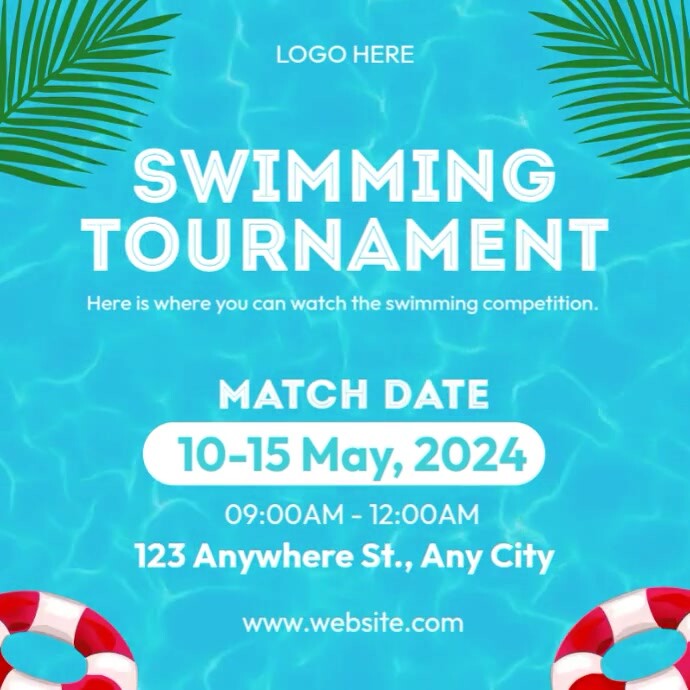 Swimming Event Names Examples Swimming Tournament Template | PosterMyWall