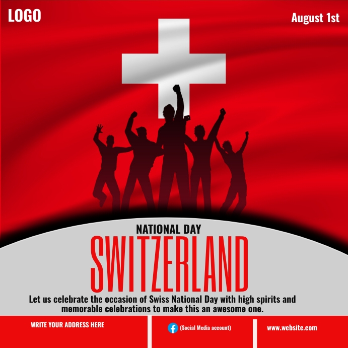 Switzerland national day Instagram-bericht template