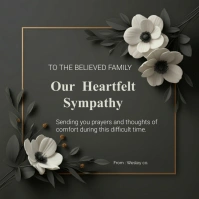 sympathy , condolences card template Instagram Post