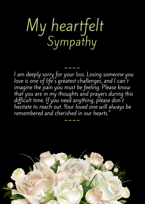 Sympathy Card (1) A6 template