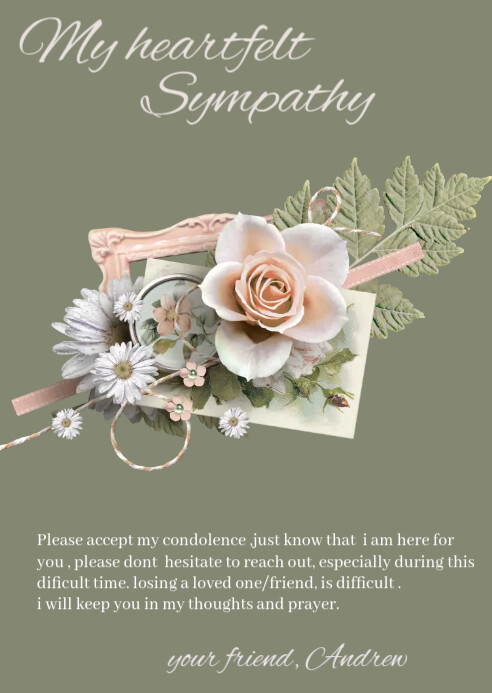 Sympathy Card Template | PosterMyWall