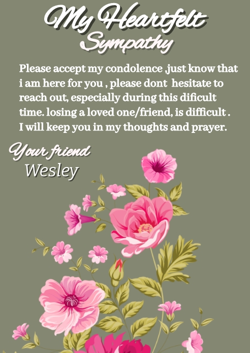 Sympathy Card Template | PosterMyWall