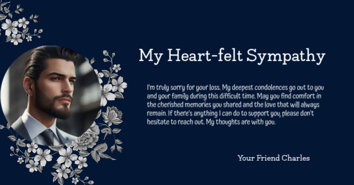 Sympathy Card Facebook Post Template | PosterMyWall