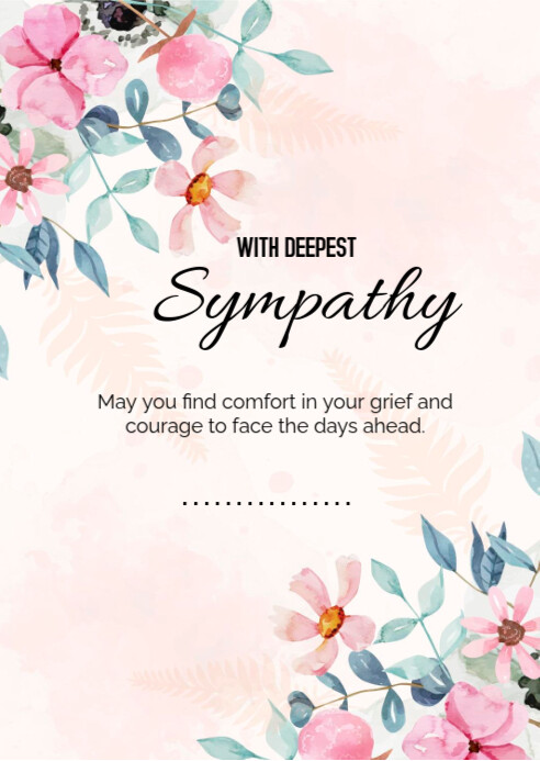 Sympathy card Template | PosterMyWall