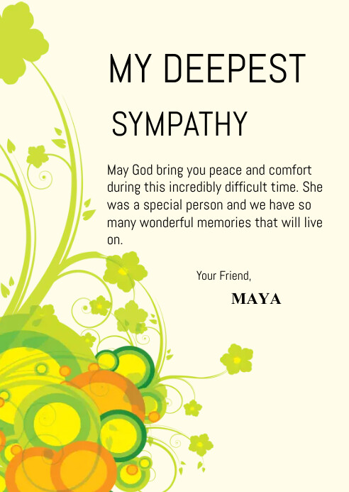 Sympathy card design template | PosterMyWall