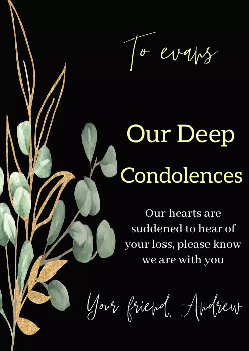 sympathy card design template | PosterMyWall