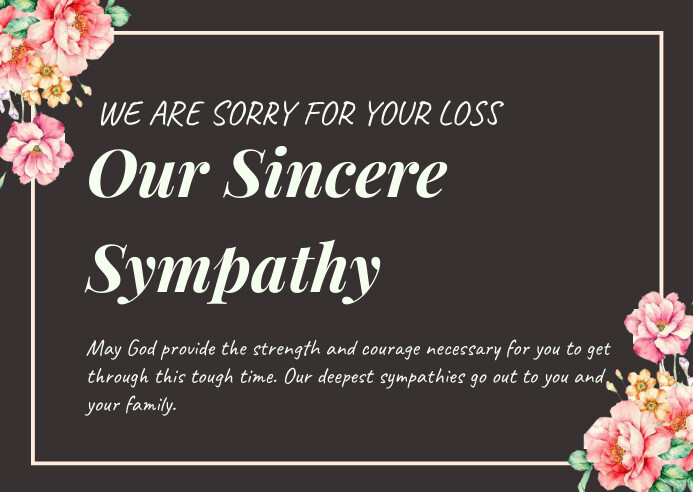 Sympathy card design template | PosterMyWall