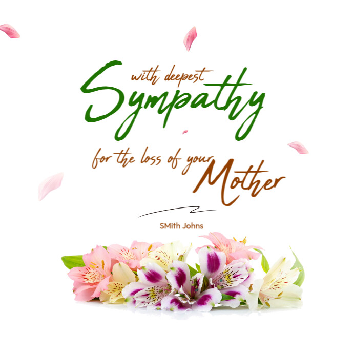 Sympathy Message card Instagram 帖子 template