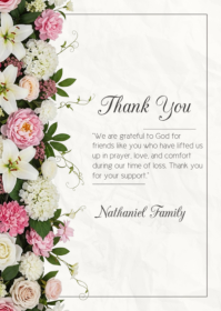 Sympathy Thank You Card — Elegant Condolence Appreciation | Editable Template A6