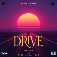 Synthwave Album Cover Template Capa de álbum