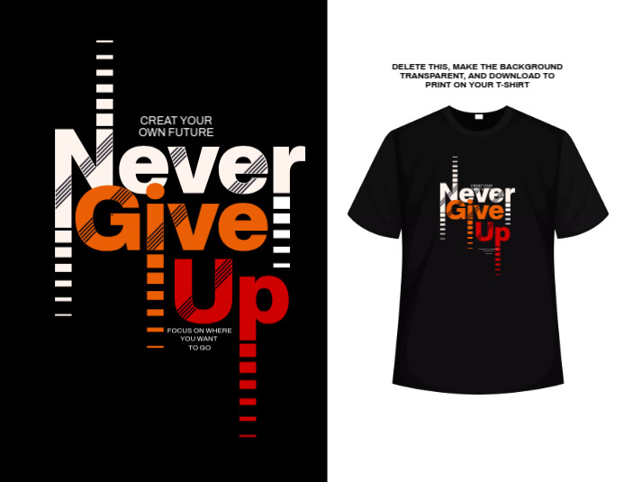 T-Shirt Design, Typography quotes Pamflet (VSA Brief) template