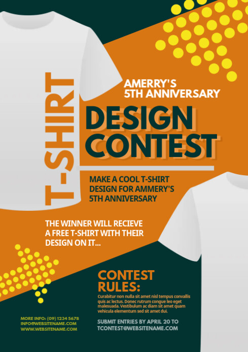 T-Shirt Design Contest Flyer A4 template