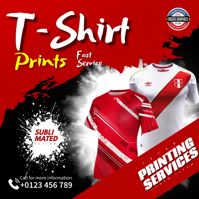 T-shirt Printing Ads Instagram 帖子 template